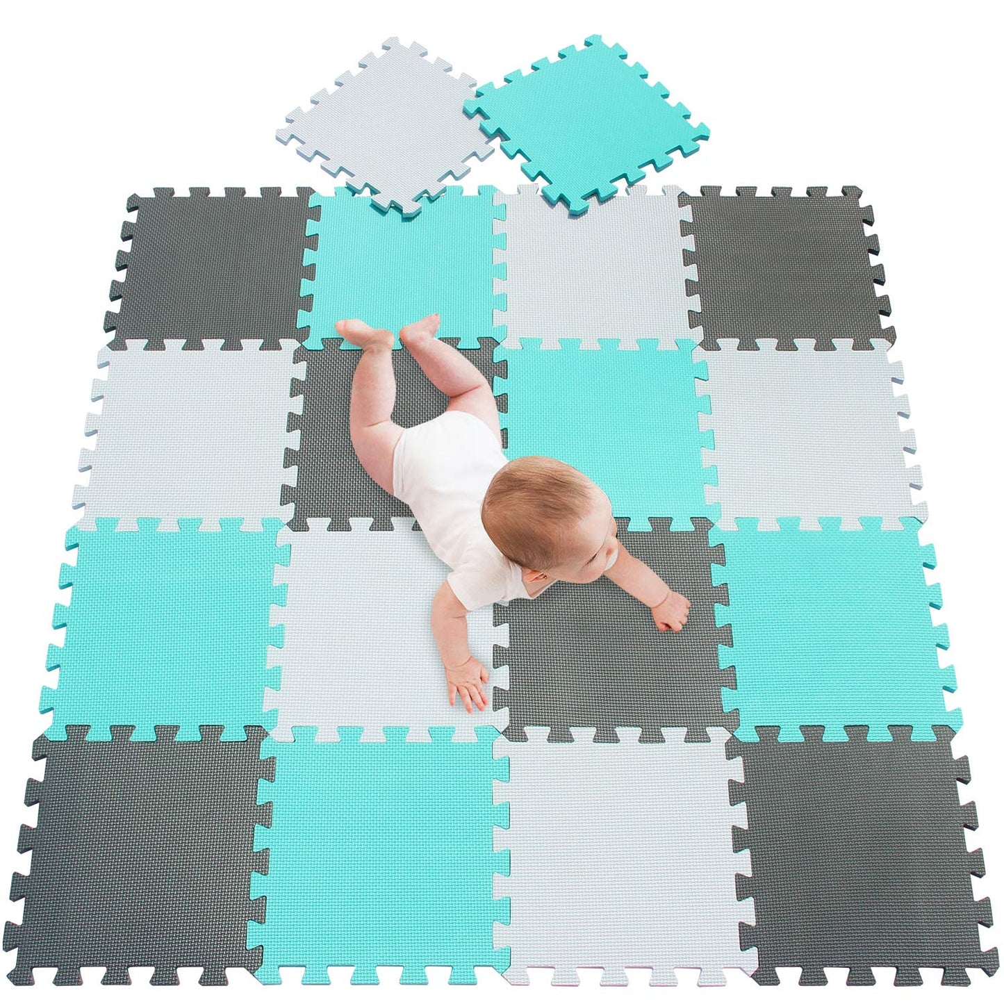 meiqicool Baby Play Mats for Kids and Toddlers Puzzle Mat Baby Tummy Time Play Mat Interlocking Crawling EVA Foam Mat 18 Tiles for Gym  Nursery  Playroom AHL
