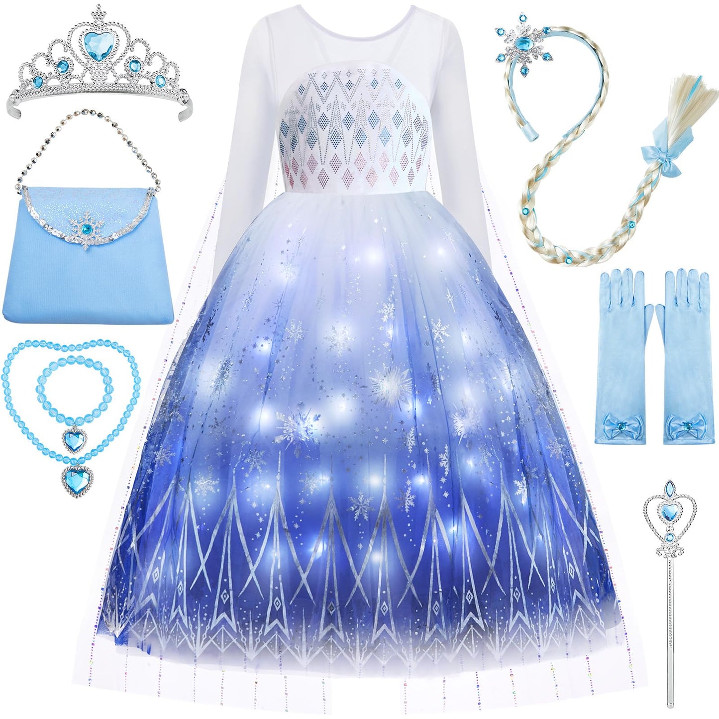 Davvew Princess Dresses For Girls Light Up Princess Costume For Little Girls Christmas Halloween Costume For Kids Toddler