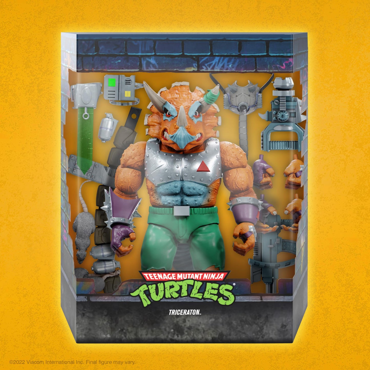 Super7 Ultimates! Teenage Mutant Ninja Turtles Triceraton - 8'' Tmnt Action Figure With Accessories Classic Cartoon Collectibles