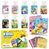 PARTYWIND Party Favors for Kids, 16 Pack Foil Art & Craft Books Bulk for Kids 4-8, Goodie Bag Stuffer & DIY Creative Activity To