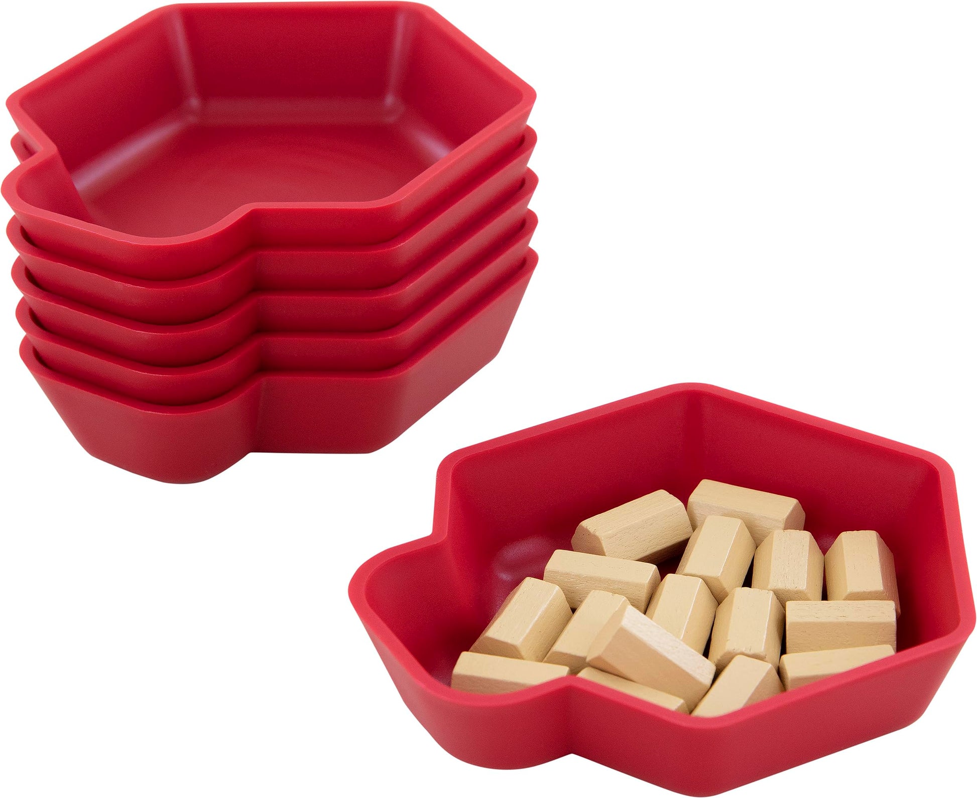 Feldherr Shell Expansion Pack - 6 Single-Colored Token Trays For Board Game Accessories, Tokens, Meeples And Other Small Items,