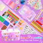 Lokuc Nano Tape Bubble Kit For Kids, 19.7Ft Nano Tape With Box, Nano Tape Squishy Maker Kit With Glitter, Clay, Beads, Stickers