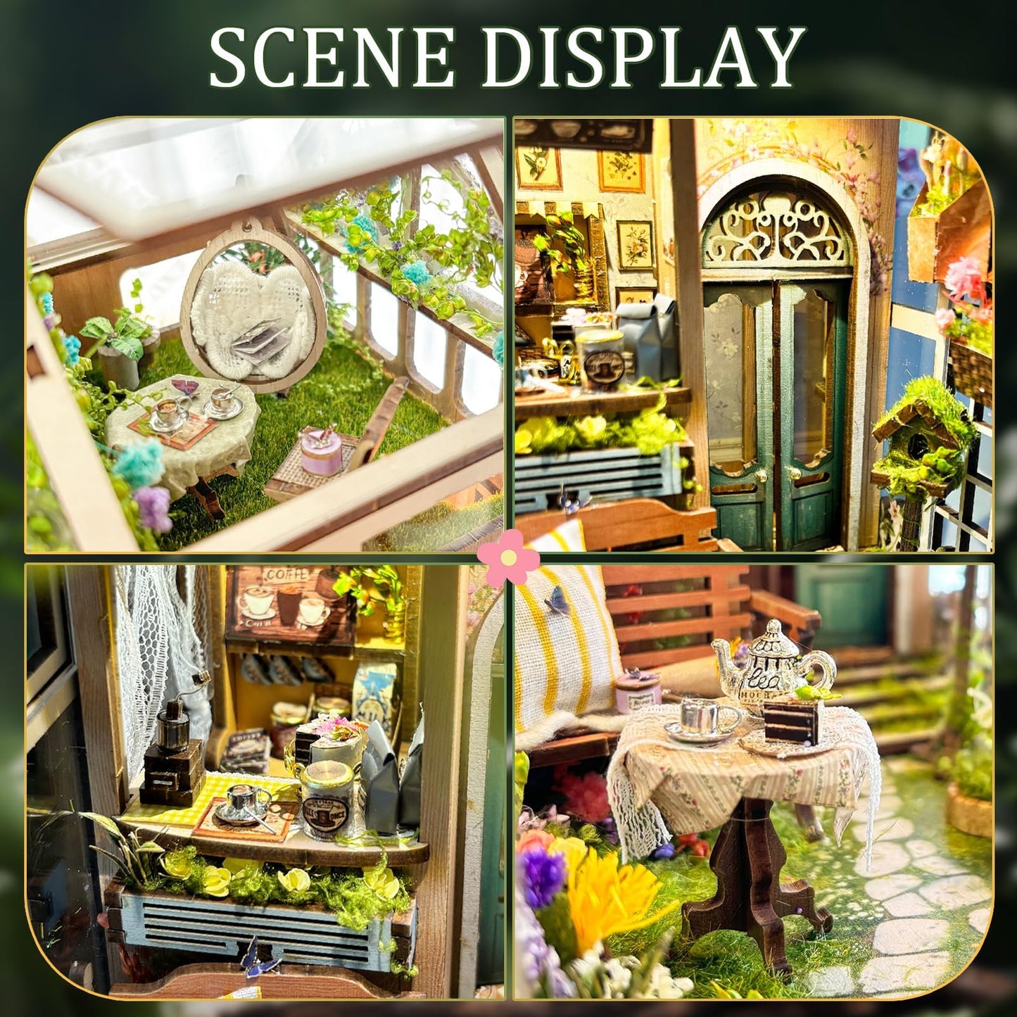 Criolpo Diy Book Nook Kit - 3D Wooden Puzzle Miniature With Led Lights, Diy Doll House Book Nook Ideal For Bookshelf Decor And H