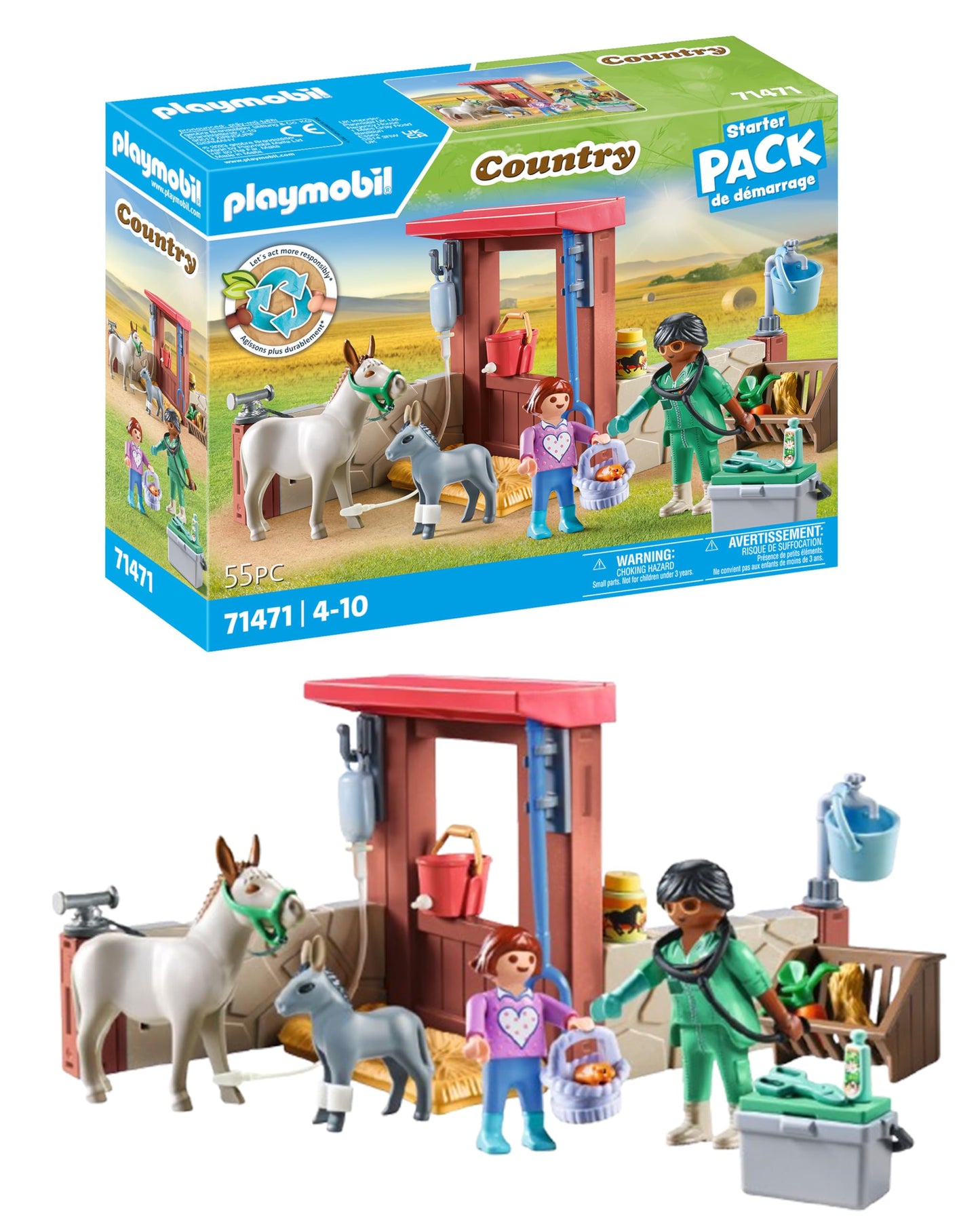 Playmobil Country 71471 Veterinary Use In Donkeys Toy For Children From 4 Years