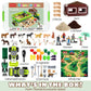 Aprilwolf 69 Pcs Farm Sensory Bin Toys Playset, Sandboxes With Sand, Farmer Tractor & Farm Animals Figures Toys For Kids 3 4 5,