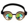 Raves Glasses With Rainbow Crystal Glass Lens Kaleidoscope Goggles Funky Prism Steampunk Glasses For Cosplay Party