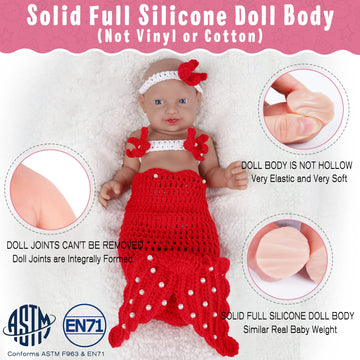 Vollence 23 Inch Full Body Silicone Baby Dolls That Look Real,Not Vinyl Dolls,Real Platinum Doll Bald,Soft Lifelike Newborn - Girl