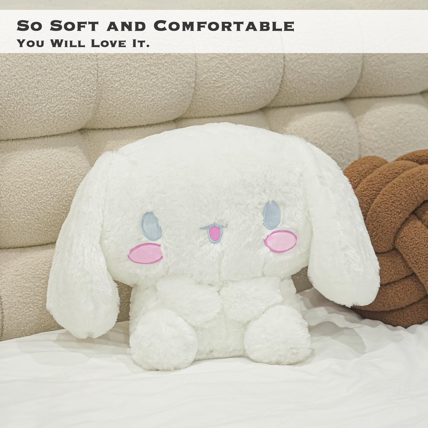Juju Cinnamon Roll Plush (20 In) - Cinnamon Roll Stuff Kawaii Accessories - Big Cinnamon Roll Plushies Kawaii Plushies - Large C