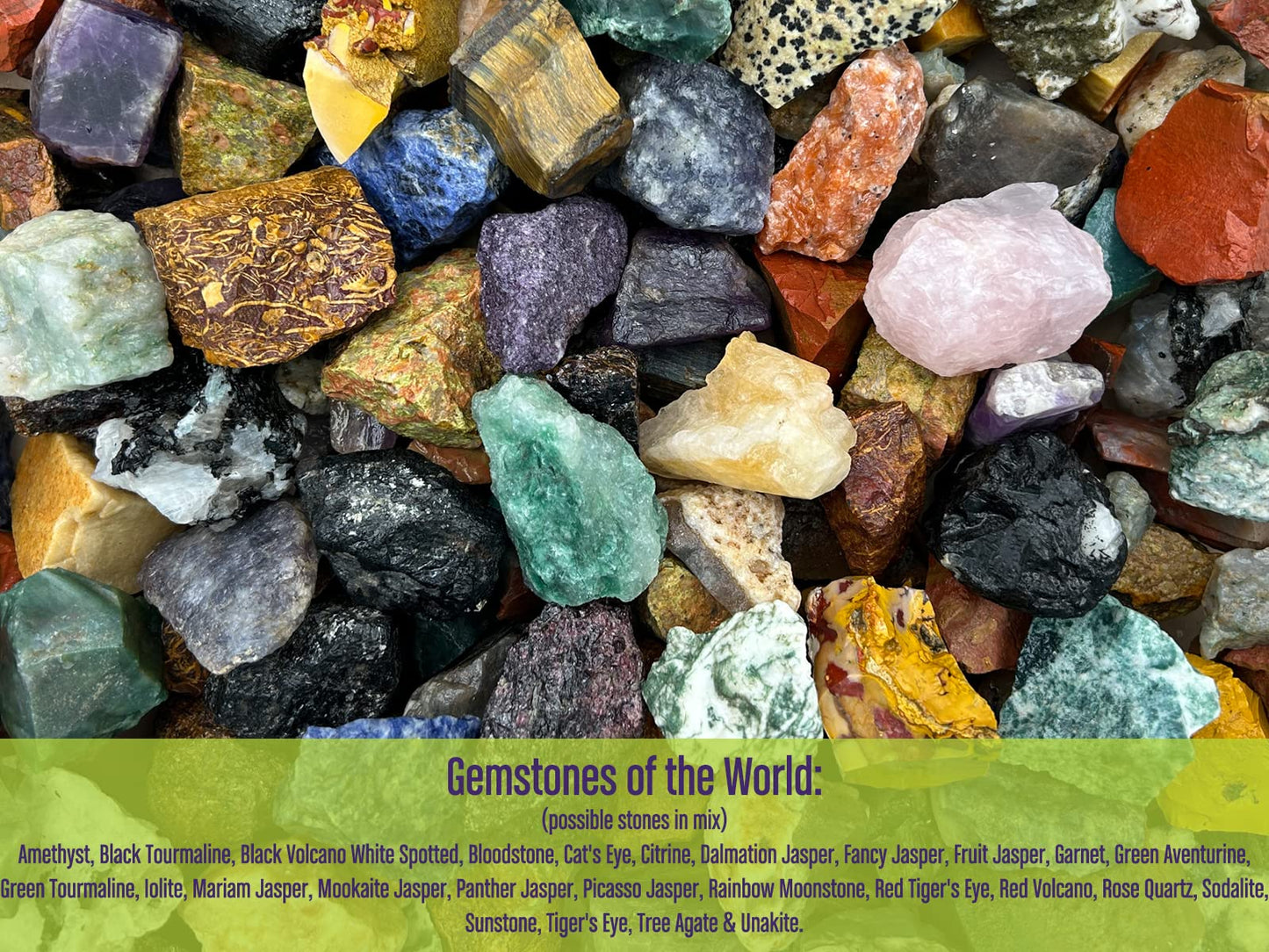 Wirejewelry Gemstones Of The World Tumbler Refill Kit - 3 Lbs. Of Handpicked Rock, 2 Batches Of 4 Step Abrasive Grit And Polish