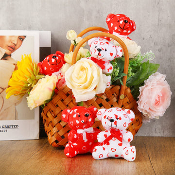 12 Pieces Valentines Day Plush Mini Stuffed Bears With Heart Pattern Love Bears For Valentine'S Day Gifts Or Bouquet Decoration