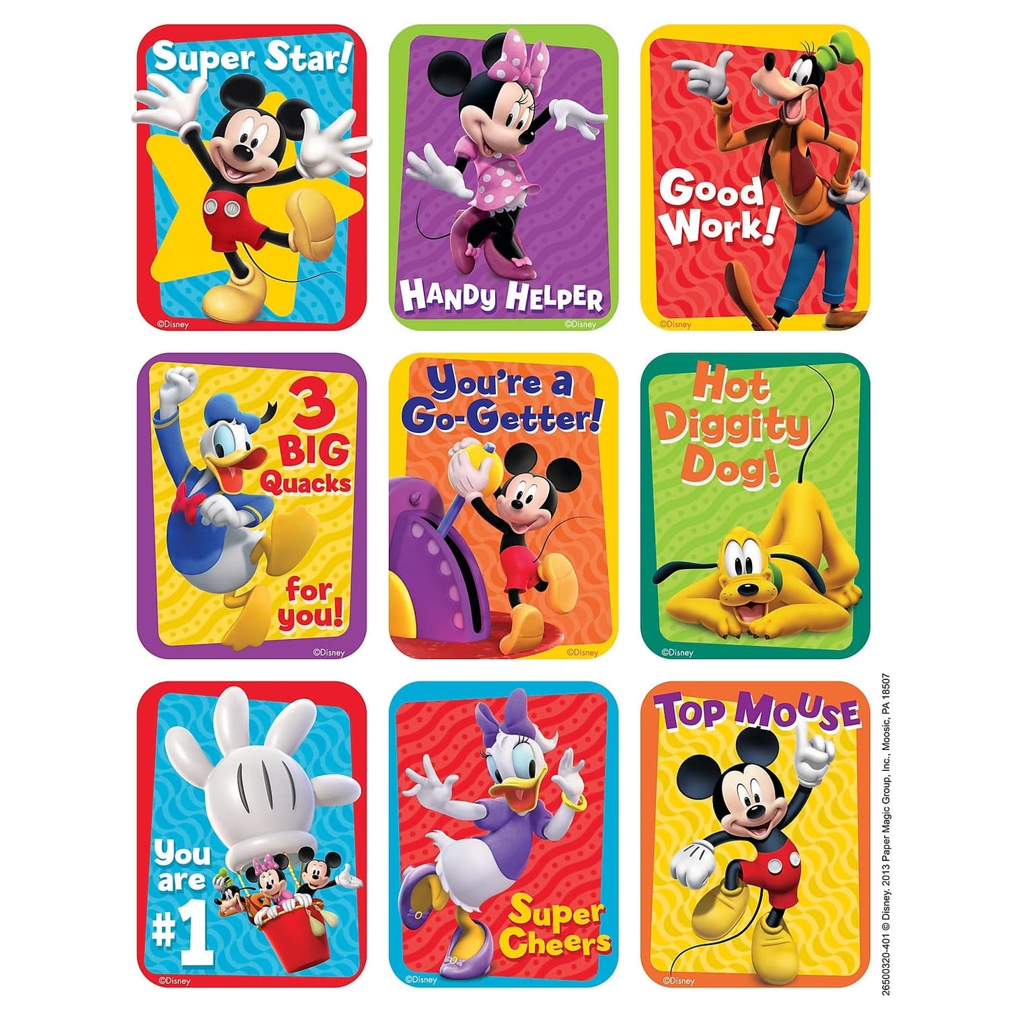Mickey Mouse Clubhouse Motivational Giant Stickers, 36 Per Pack, 12 Packs