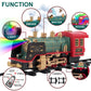 Train Set For Christmas Tree, Updated Chargeable Remote Control Electric Train Toy For Boys Girls W/Smokes, Lights & Sound, Rail