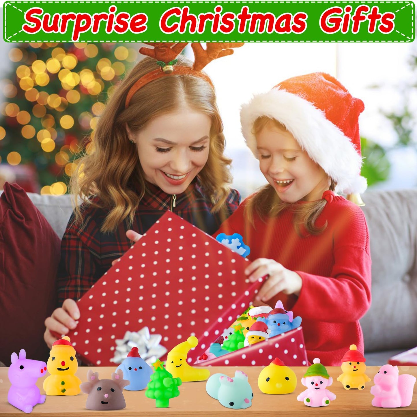 36Pcs Christmas Squishies Mochi Squishy Toys For Kids Party Favors For Kids Goodie Bag Filler Mochi Squishies Stress Relief Toy School Class Exchange Prizes Christmas Stocking Stuffers