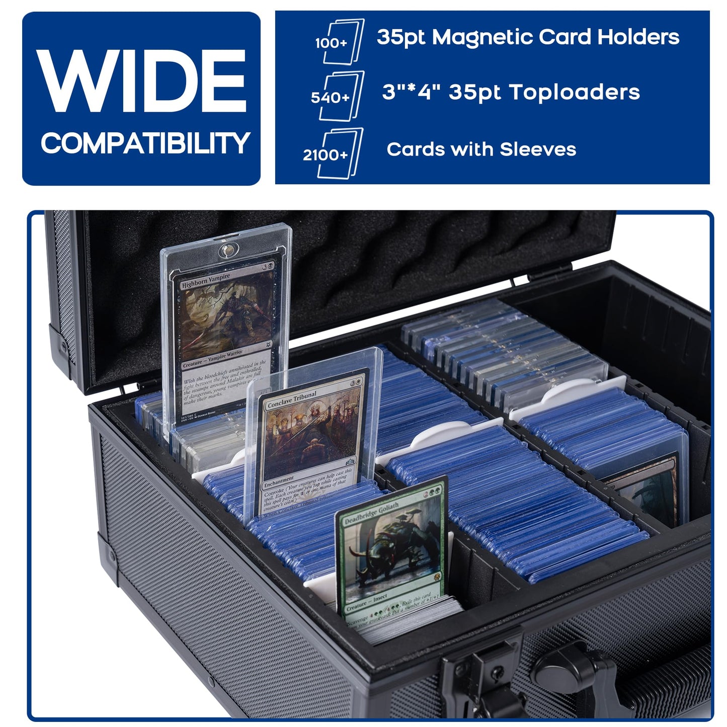 D Dacckit Toploader Storage Box With Card Dividers For 1200 3'' X 4'' 35Pt Rigid Card Holders For Trading Cards & Sports Cards C