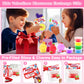 28 Pack Prefilled Valentines Butter Slime With 28 Valentines Day Gifts Cards For Kids, 7 Color & Fruit Charms Diy Valentine Slim