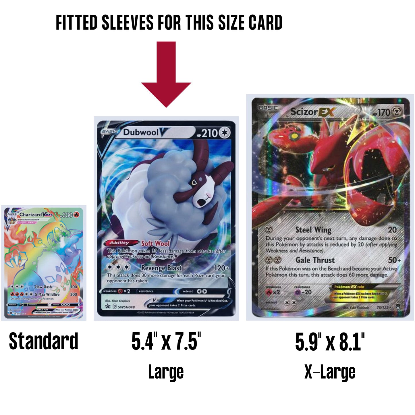 Doubled Up Jumbo Card Sleeves - 40pk Large Plastic Sleeves 5.4"x7.5" Clear