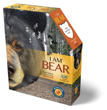 Madd Capp Puzzles - I Am Bear - 550 Pieces - Animal Shaped Jigsaw Puzzle, 27Inx26In, Black