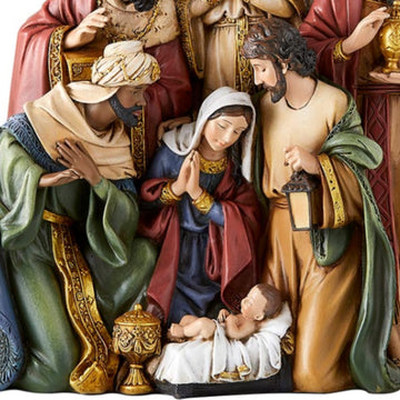 Avalon Gallery Christmas Nativity Sets Indoor Home Decor Figurine, Hand Sculpted Manger Scene Religious Christmas Table Top Decorations For Holidays, 8.75 Inches