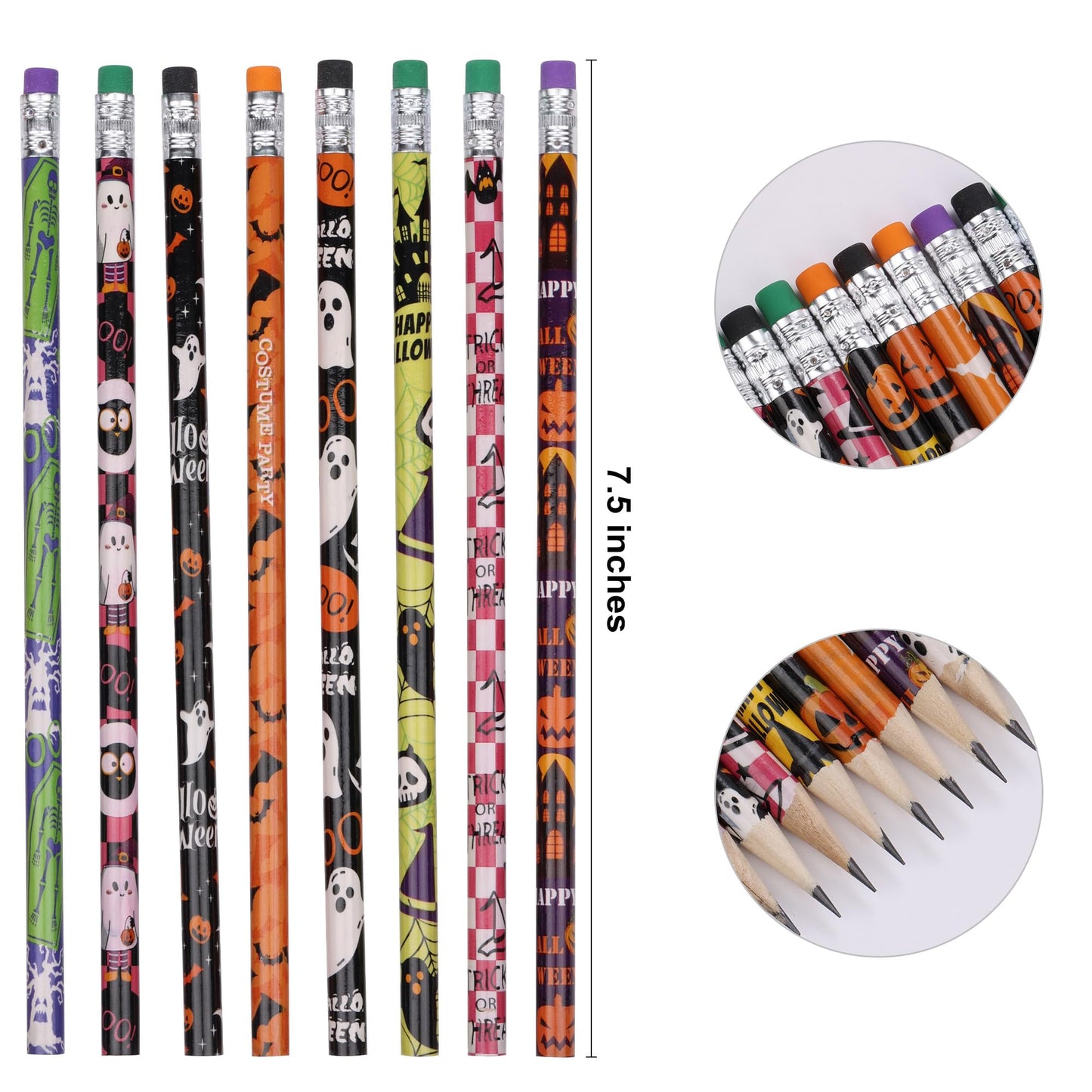 xutengy 72Pcs Halloween Pencils Stationery Party Favors Set, Halloween Themed Pencil Set Gifts Kit for Kids Halloween Party Supp