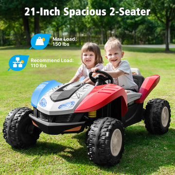 ANPABO 24V Ride on Toys for Big Kids 2 Seater, 4x200W, Ultra Spacious Seat, EVA Tires, Max 5.1 MPH, Ride On Truck w/Parent Remot