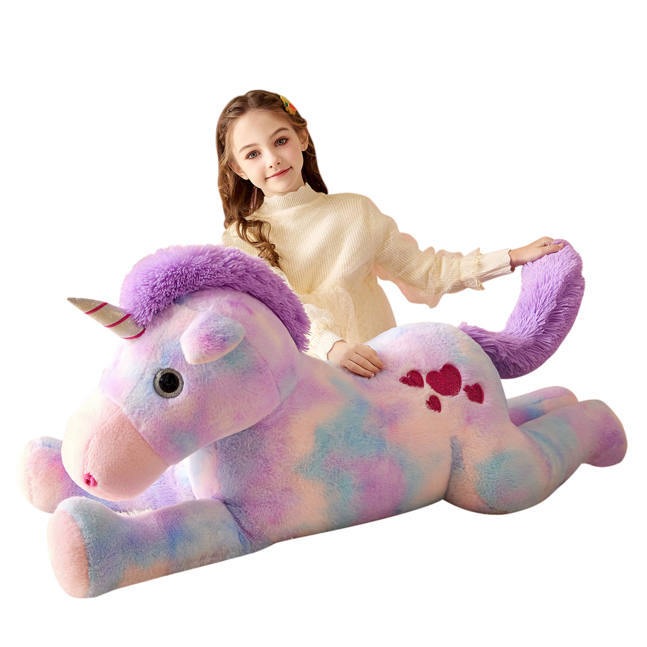 Tumyay Giant Unicorn Stuffed Animal Plush Soft Toy,43'' Large Unicorn ...