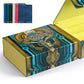 Uaono Card Storage Box For Mtg, Trading Card Deck Box Holds 1800+ With 6 Dividers, Leather Printing Magnetic Closure Card Storage Case Fits Tcg Ccg Sports Cards (Light Yellow, Key)