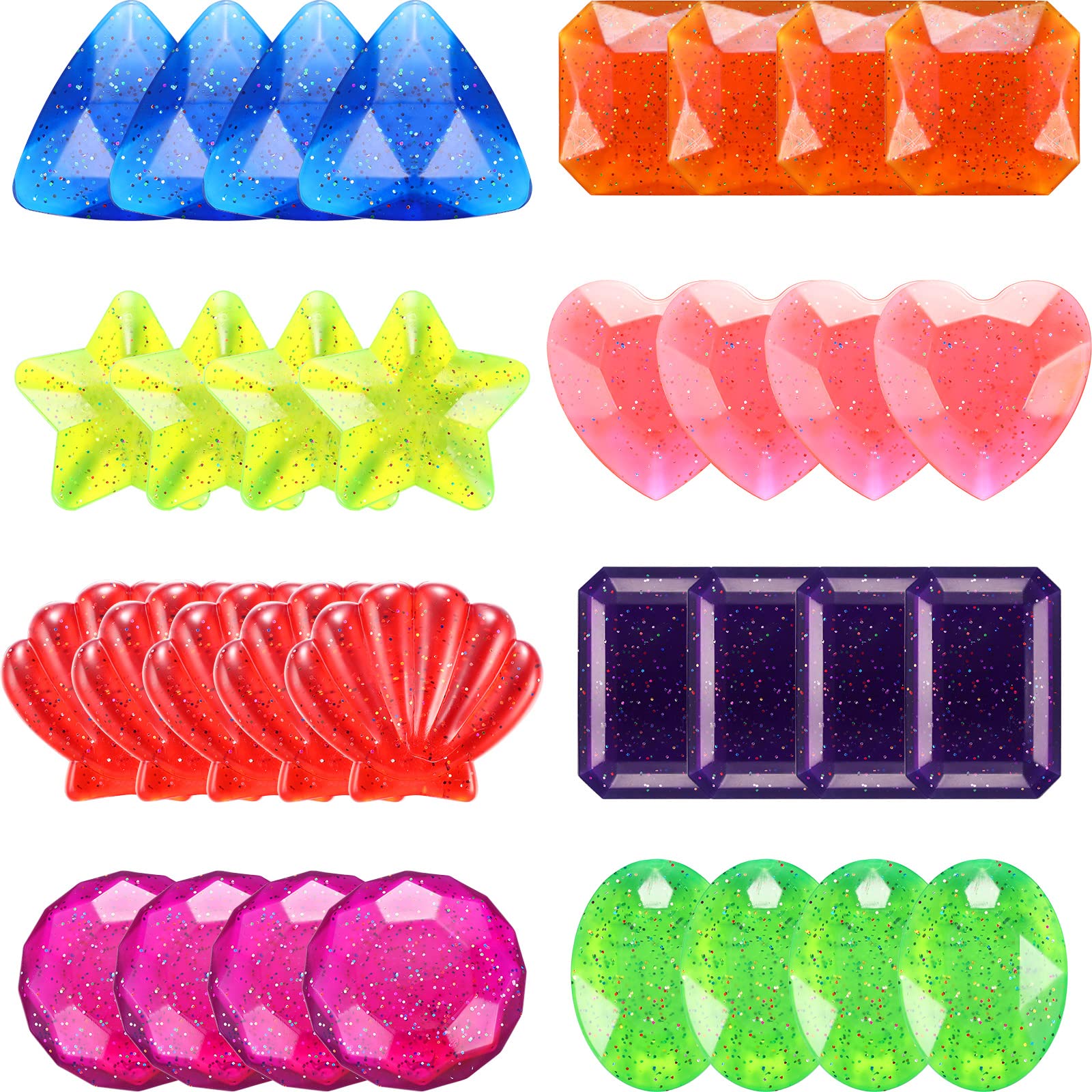 32 Pieces Big Dive Gem Pool Toys Colorful Precious Dive Gems Diving Toys Sinking Swimming Pool Toys Treasure Swimming Pool Dive 