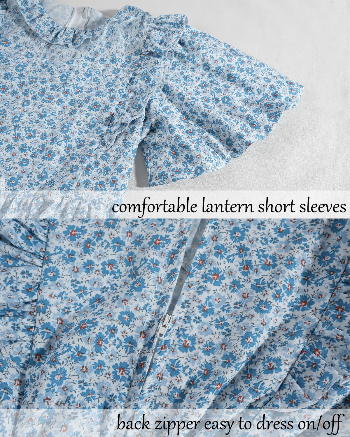 LTAKK Pioneer Dress Girls Colonial Costume Prairie Pilgrim Girl Dresses with Pinafore, Indigo Blue, XL, age over 4 years old