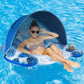 Coolcooldee Pool Float With Canopy,Cup Holder - Xl Pool Chair Lounge Float With Adjustable Sun Shade Cover, Drink Holder,Ergonom