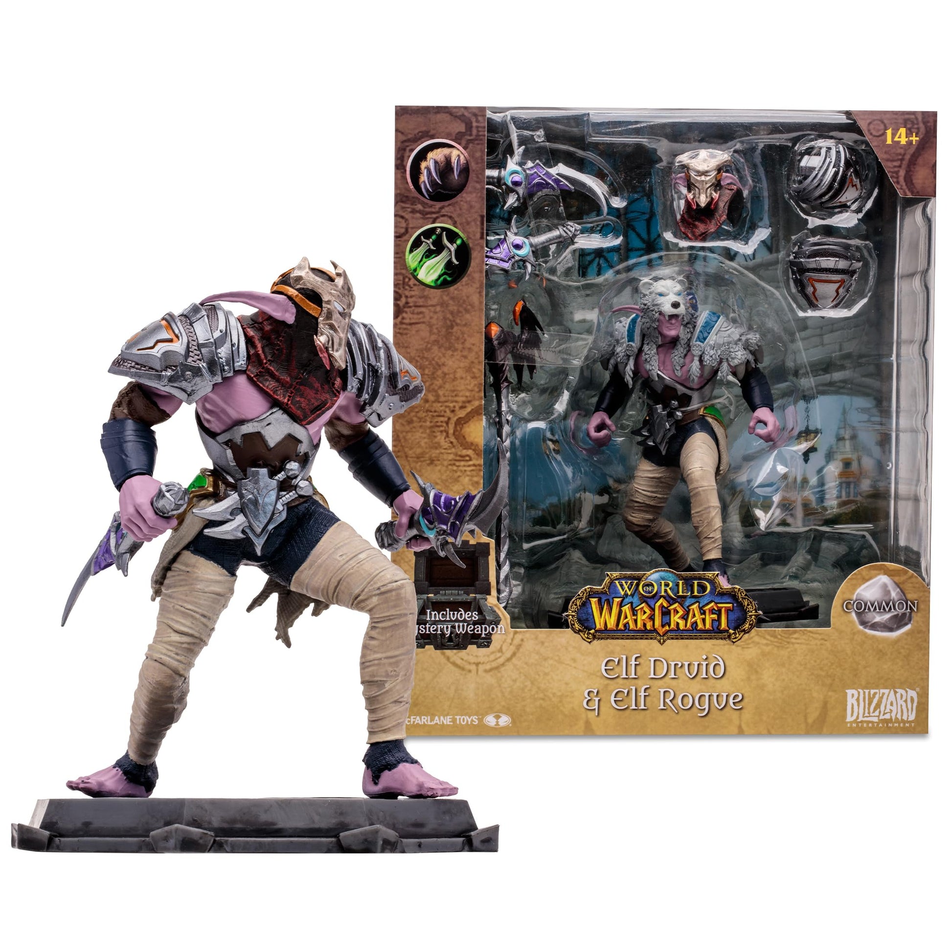 McFarlane Toys - World of Warcraft Elf: Druid/Rogue (Common) 1:12 Scale Posed Figure