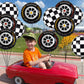 Stcomart 18 Inch Race Car Wheel Balloons, Black And White Checkered Balloons For Birthday Party, Race Car Theme Party, 12 Pcs