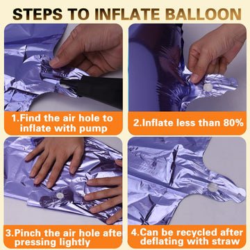 40 Inch Giant Purple Number 6 Balloon, Helium Mylar Foil Number Balloons For Birthday Party, 6Th Birthday Decorations For Kids,