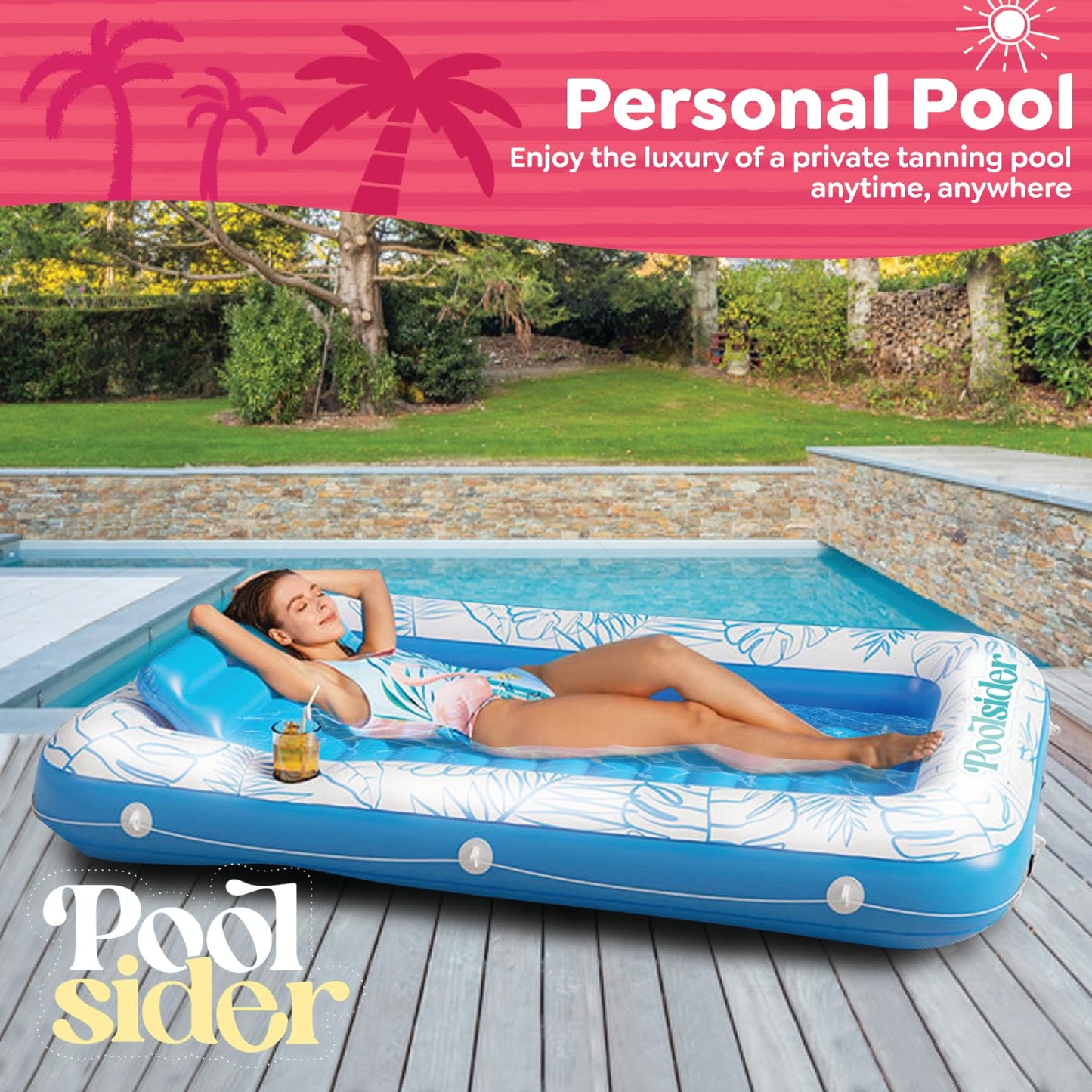 enhanced Inflatable Tanning Pool Lounger | XL Inflatable Tanning Bed for mature-themeds | Multipurpose Pool Floats | Inflatable Pool Float | Tanning Float