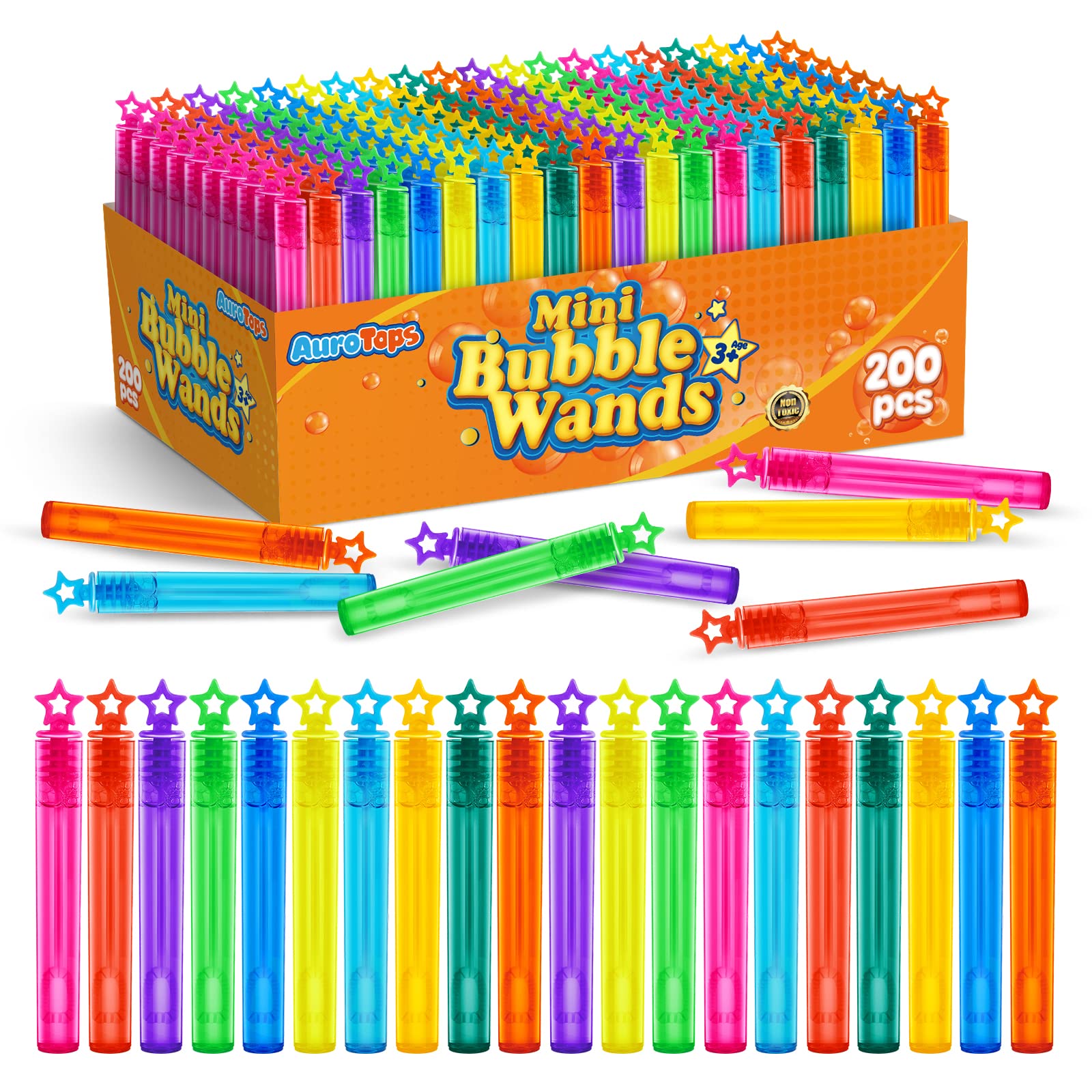 200 Pieces Mini Bubble Wands,Bubble Party Favors Assortment Toys For Kids,Themed Birthday, Halloween, Goodie Bags, Carnival Prizes, Wedding, Bubble Maker Toys For Kids,Outdoor Gifts For Girls & Boys