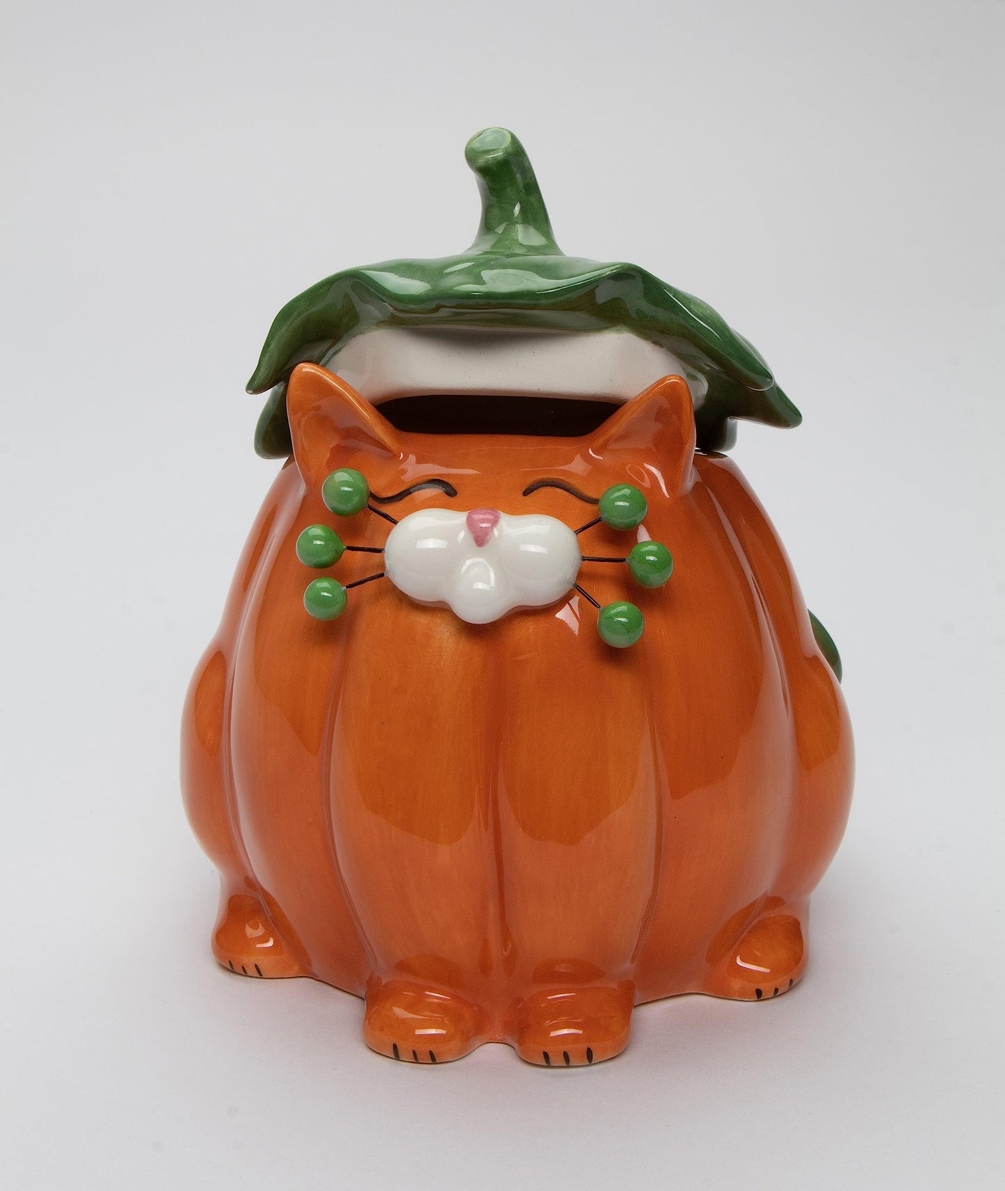 Cosmos Gifts Fine Ceramic Whisker Cat Pumpkin Cat Candy Box By Amy Lacombe