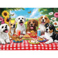 300 Pieces Puzzles for mature-themed  Dog Jigsaw Puzzles 300 Pieces for mature-themeds Children Seniors  Vibrant Imagery Flower Jigsaw Puzzle  Challenging Activity Game Gift for Family Friends 20.5x15 Inches