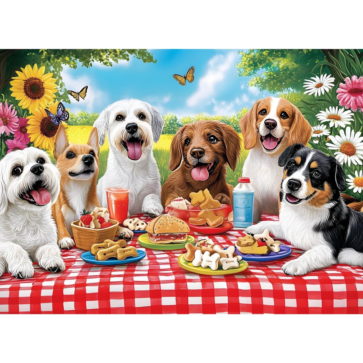 300 Pieces Puzzles for mature-themed  Dog Jigsaw Puzzles 300 Pieces for mature-themeds Children Seniors  Vibrant Imagery Flower Jigsaw Puzzle  Challenging Activity Game Gift for Family Friends 20.5x15 Inches