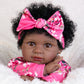 Aori Reborn Baby Girl Dolls Black - 22 Inches Lifelike Black Amercican Doll With Realistic Details, Gift For Kids 3+, Grandparen
