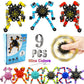 Easter Basket Stuffers Transformable Fidget Spinners,9Pcs Funny Sensory Fidget Toys Adults Deformable Chain Diy Robot Spinner,Fingertip Stress Relief Gyro Toy Easter Basket Stcoking Stuffer For Kids