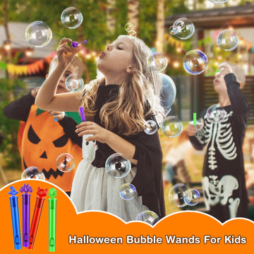 OleFun 120Pcs Halloween Bubble Wands in 8 Designs, Bulk Halloween Party Favors for Kids, Ideal Halloween Goodie Bag Stuffers, Tr