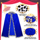 Shinymoon 3 Pcs Halloween Prince Costume For Kids King Crown Robe And Scepter Prince Costume For Boys King Cosplay(Blue)