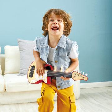 Hape Learn With Lights Electronic Ukulele Red | Leaning And Band Mode | Musical Instrument