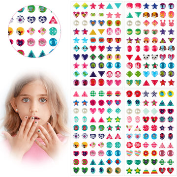 240 Piece Sticker Earrings 3D Gems Sticker Girls Sticker Earrings Self-Adhesive Glitter Craft Crystal Stickers (Style A)