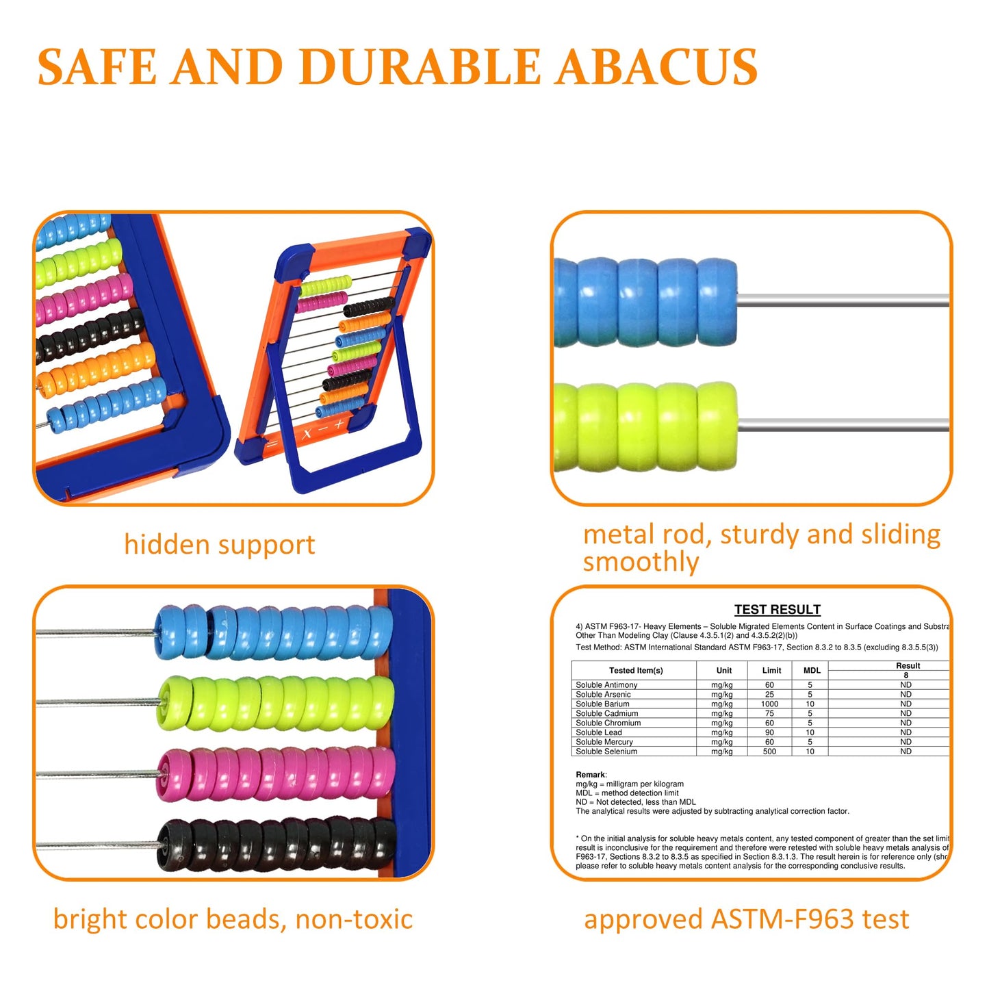 Mickyu Montessori Abacus For Toddlers, Educational Counting Toys With 100 Beads, Learning Resources Preschool Activities