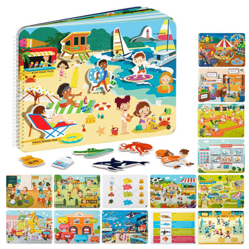 Freebear Busy Book For Toddlers, Book For Toddlers, Preshool Kindergarten Learning Activities, Autism Sensory Toys, Travel Toys, Gifts For Girls And Boys 4 5 6 7 8 Years (Fantasyland)