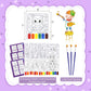 VKPI Water Coloring Activity Books, Watercolor Paint Books for Kids, 18 Mess Free Drawing Sheets, with 3 Painting Brushes, Gifts