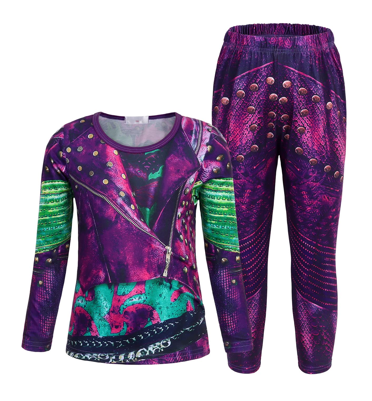 AmzApparel Princess Costume Girls Popular Musical Cosplay Top and Trousers Kids Long Sleeve Clothes Sets Halloween Party Outfits