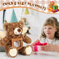 Leyndo Angel Remembrance Bear Plush Stuffed Animal With Recorder 12 Inch Voice Recording Dolls With A Picture Frame Memorial Toy For Family Baby Shower Birthday Party Gifts(Dark Brown)