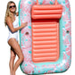 Aqua Inflatable Tanning Pool Lounger - Large (71 x 48 in) - Premium Pool Float with Cupholders and Removeable Pillow for Relaxat