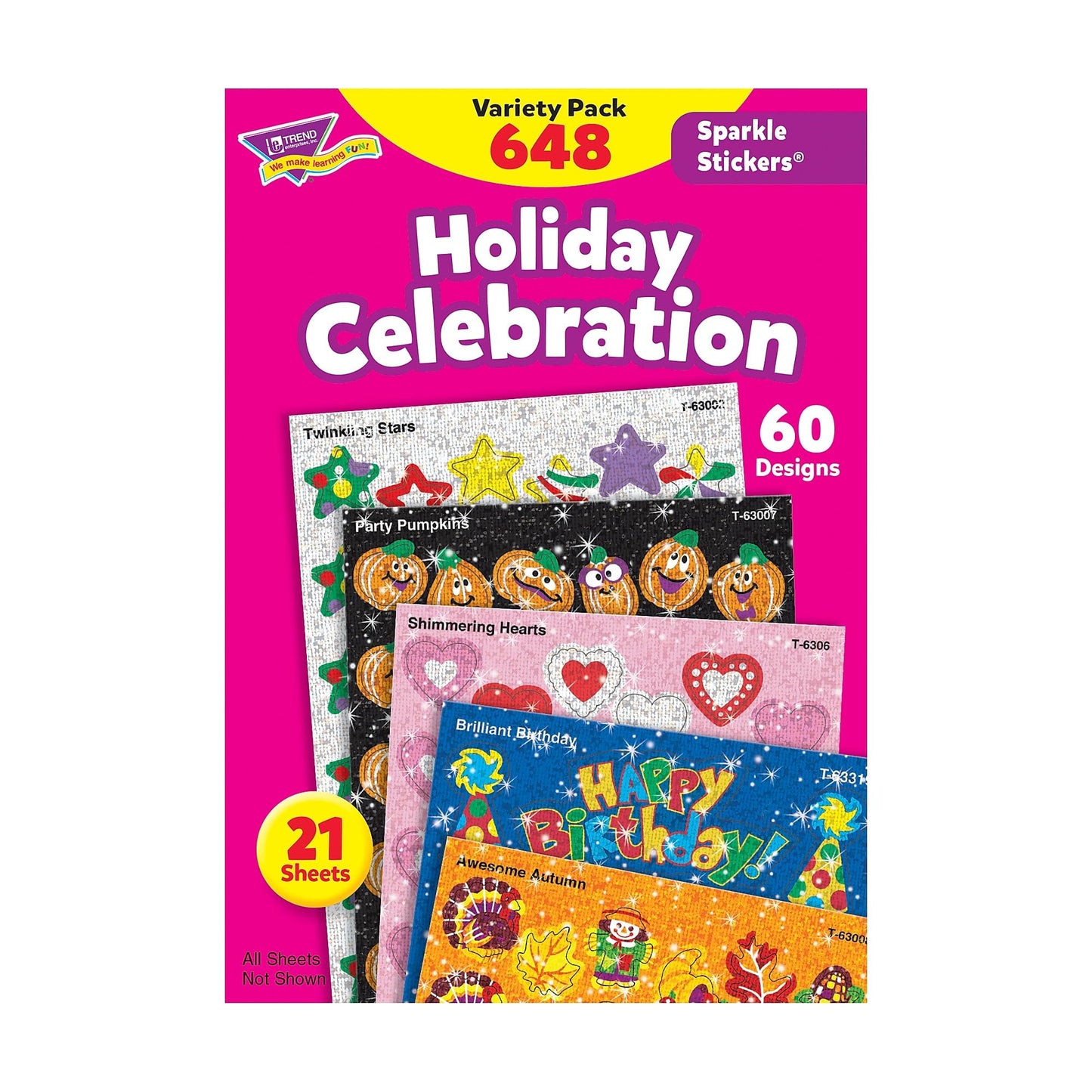 Trend enterprises, Inc 63903 Stickers, Holiday Celebration, 648 EA/PK, MI
